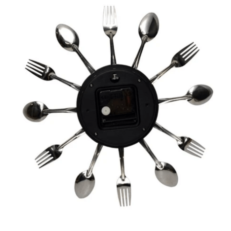 Cutlery Metal Kitchen Wall Clock Spoon Fork Creative Quartz Wall Mount